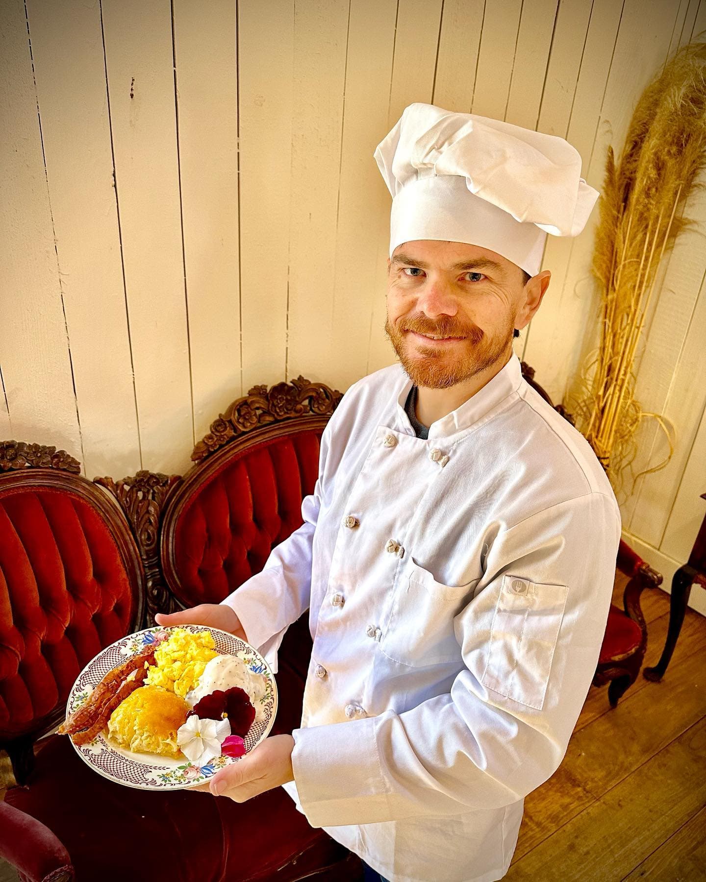 Chef Matthew showing off his plate