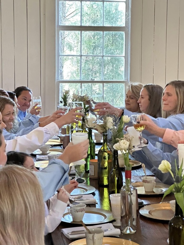 Pictures of a group of women eating brunch at The Mill